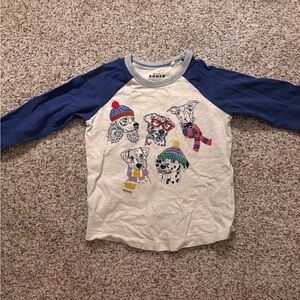 Boden Kids' Cream and Blue Dog Graphic Tee